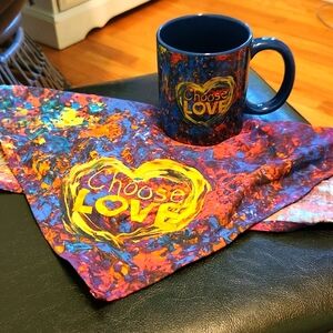 Choose Love mug and dog bandana set